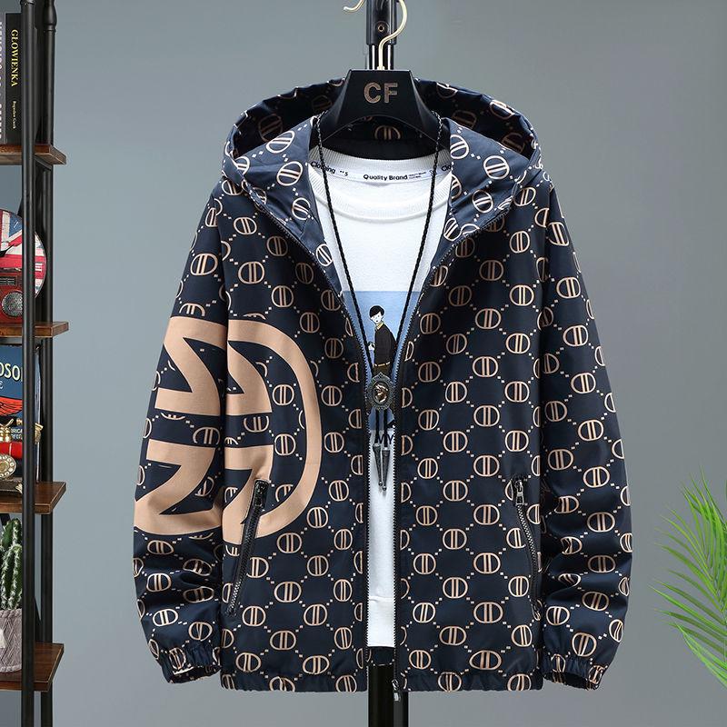 Европейская модная мужская клетчатая жаккардовая куртка с воротником-стойкой - Весенне-осенний повседневный топ в корейском стиле