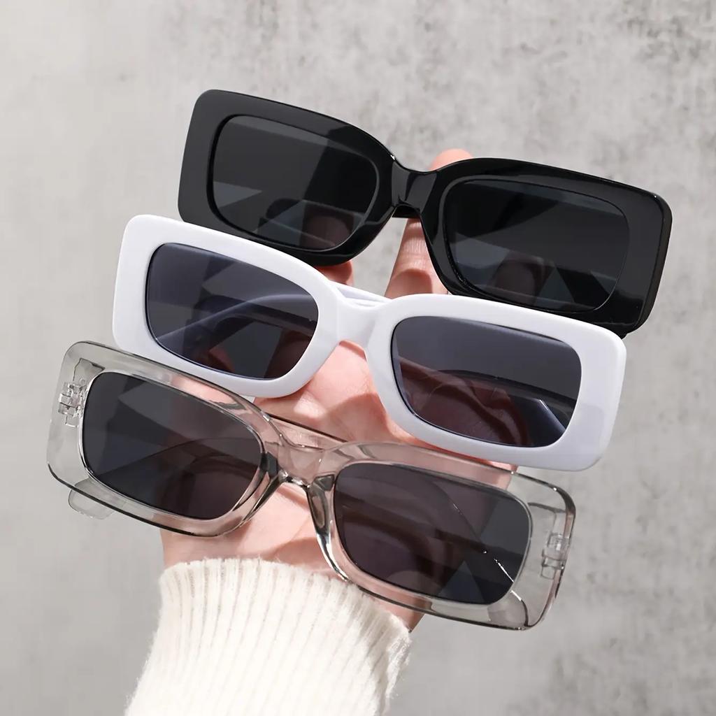 Крутые квадратные солнцезащитные очки Простые черные модные очки для мужчин и женщин на каждый день, для улицы, для вечеринок. Идеальный выбор для подарков