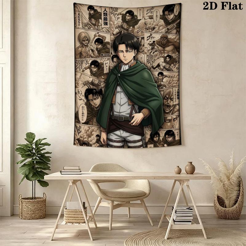 Attack Titan Levi Wall Tapestry Tapestry Background Cloth Wallmounted Work Of Art Christmas Gift Home Decor