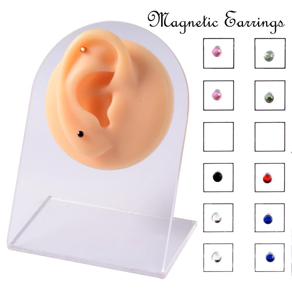 12PCS/Card Fake Cheater Non Pierced Magnet Ear Tragus Cartilage Lip Labret Stud Nose Ring Jewelry Magnetic Earring