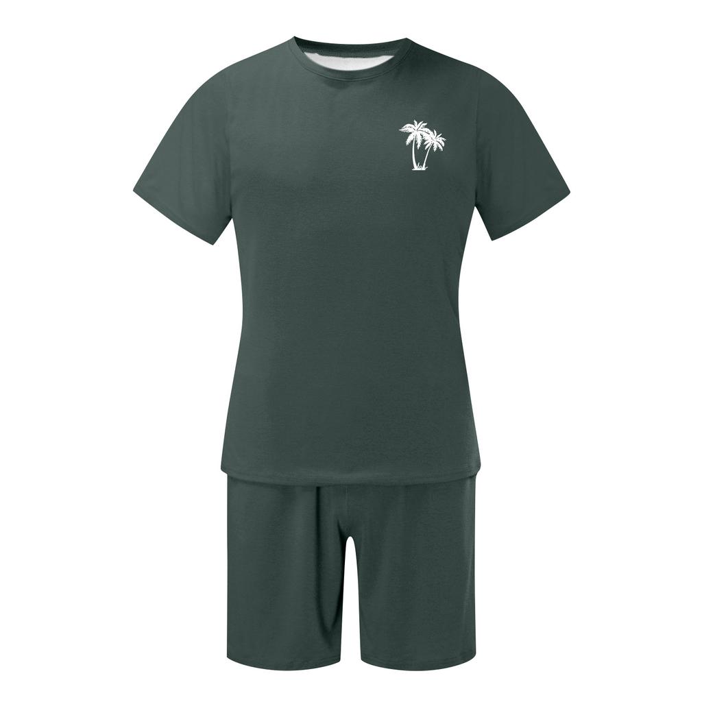 Мужские комплекты из двух предметов, летние повседневные футболки с короткими рукавами и классические спортивные шорты, комплект спортивного костюма