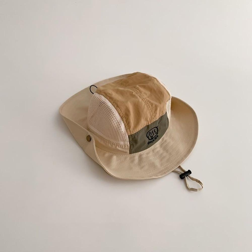 Mesh Kids Bucket Hats Quick Drying Children Fisherman Hat New Drawstring Basin Cap  Outdoor