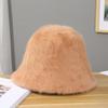 Осень-зима Большая окружность головы из кроличьей шерсти Вязаная шапка-ведро Женская корейская версия с бархатной шапкой-тазиком Теплая шапка