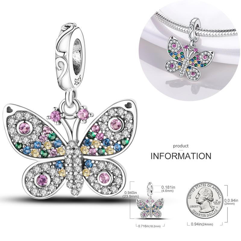 Fashion Trend 925 Silver Travel Airplane Dangle Charms Fit Original  Charm Bracelet DIY Sunflower Butterfly Bead