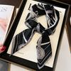 Spring/Summer Chain Graphics Print Neck Scarf Outdoor Decoration Wraps for Women Breathable 70*70cm Imitation Silk Square Scarf