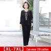 Women's Autumn Gold Velvet Suit: Fashionable, Loose-Fit Two-Piece for Middle-Aged & Elderly, Plus-Size Available.