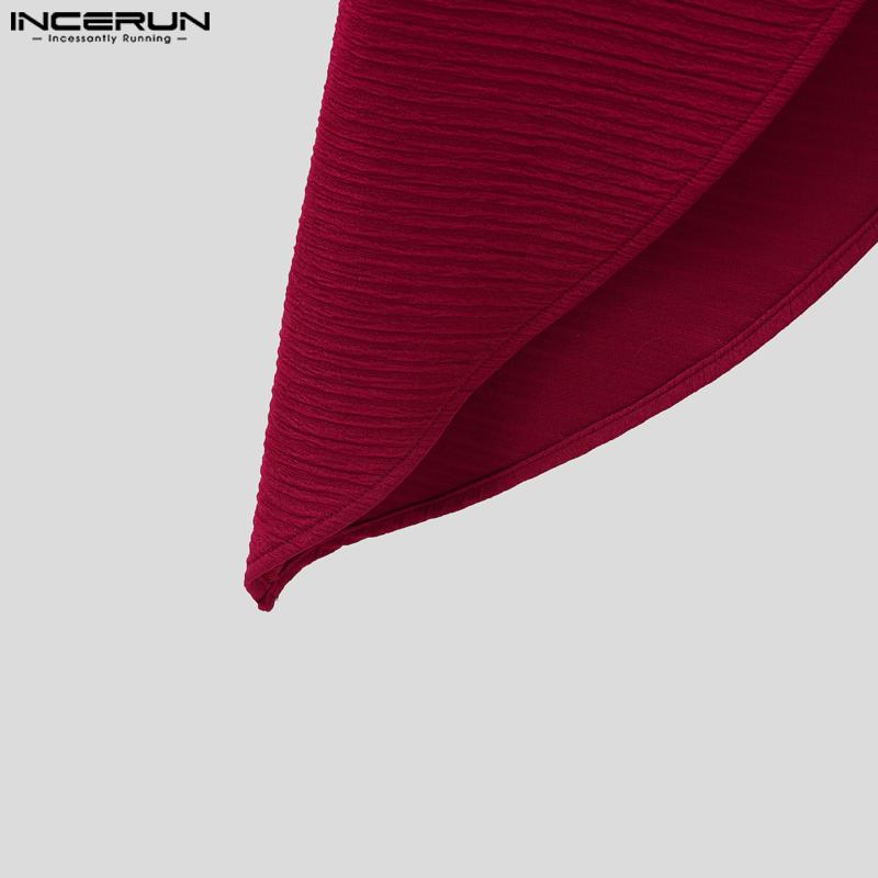 INCERUN Мужские кардиганы без рукавов с воротником-стойкой и нерегулярной текстурой