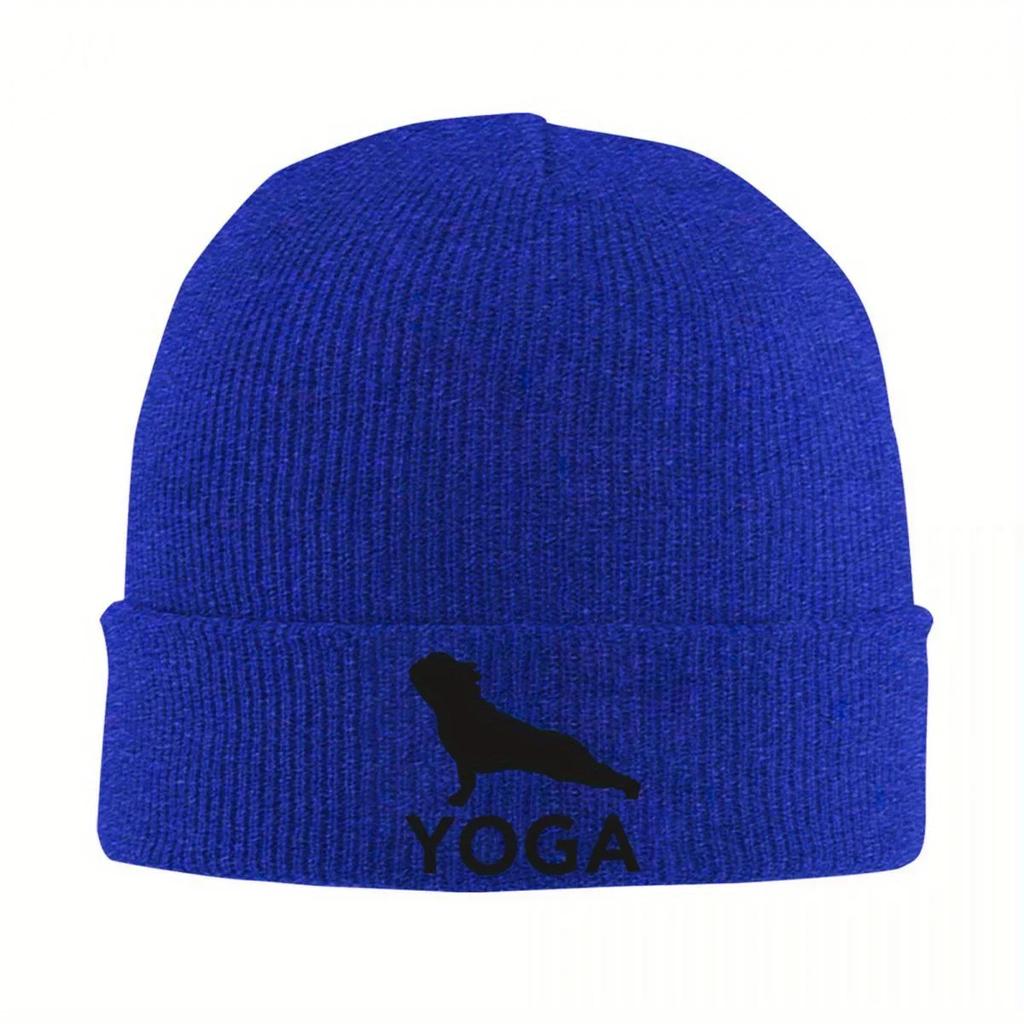 New French Bulldog Loves Yoga Knitted Caps Womens Unisexs Beanies Autumn Winter Hat Casual Cap