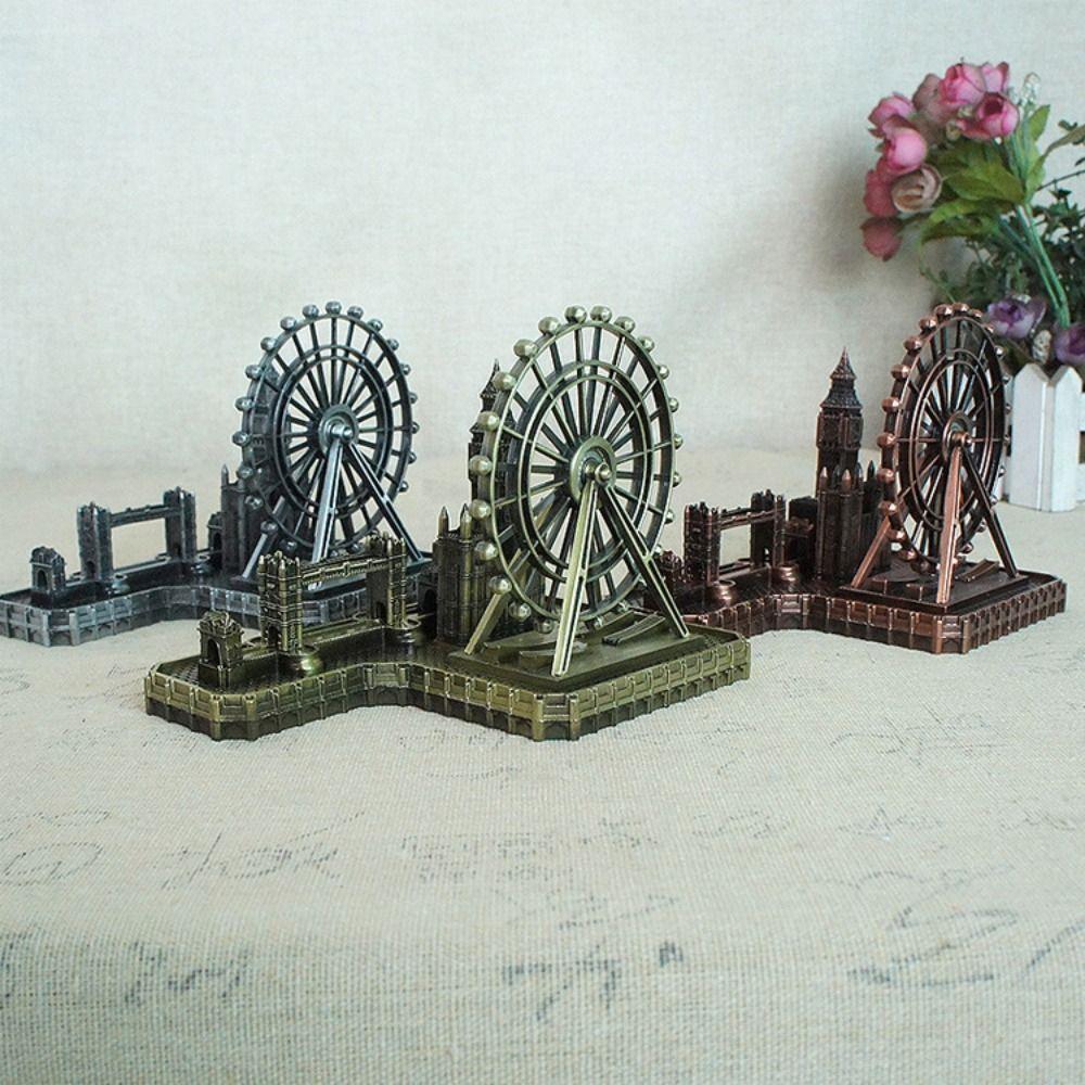 Metal London Eye Big Ben Tower Bridge Vintage Miniatures Statue Sculpture Paris Tourist Souvenirs