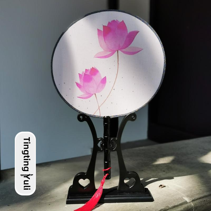 Children's Ancient Style Dance Fan - Girls' Round Hanfu Fan