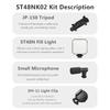 Smartphone Vlogging Kit Tripod Phone Holder + Microphone + Video Light + Clip + 3.5mm TRS to TRRS Audio Cable for Live