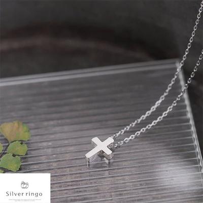 Серебряное колье 925 пробы в форме креста Crossn