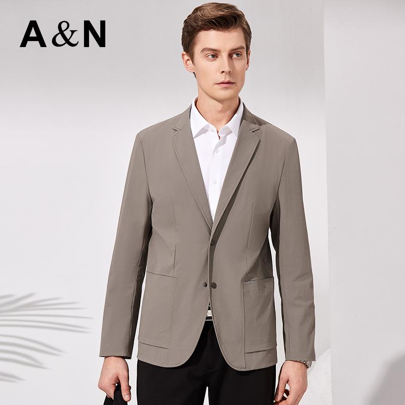 [Easy to maintain] Light luxury and simple flat collar men's suit for spring and autumn leisure, single Western suit jacket