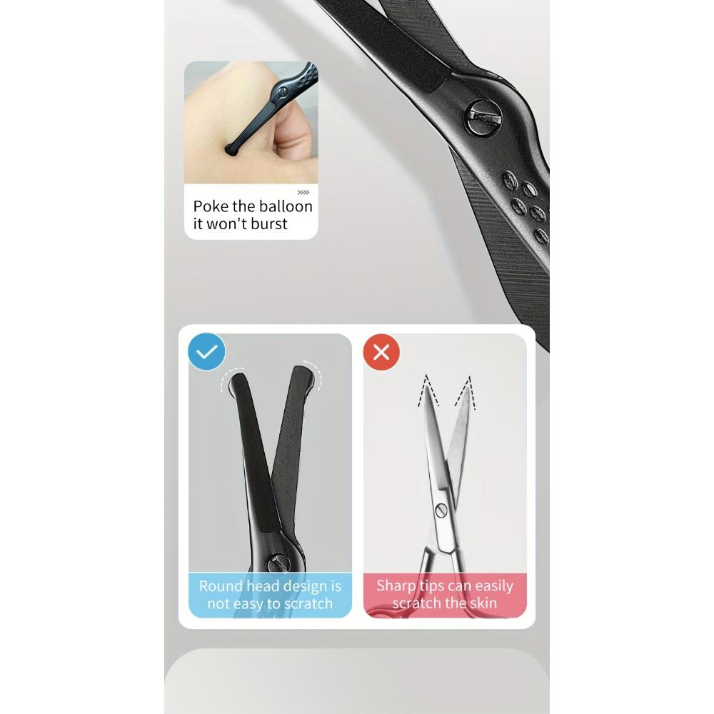 Круглые ножницы из нержавеющей стали для волос в носу, бровей, волос в носу, бороды, волос в ушах, ножницы из нержавеющей стали для бровей, мужские и женские ножницы для волос