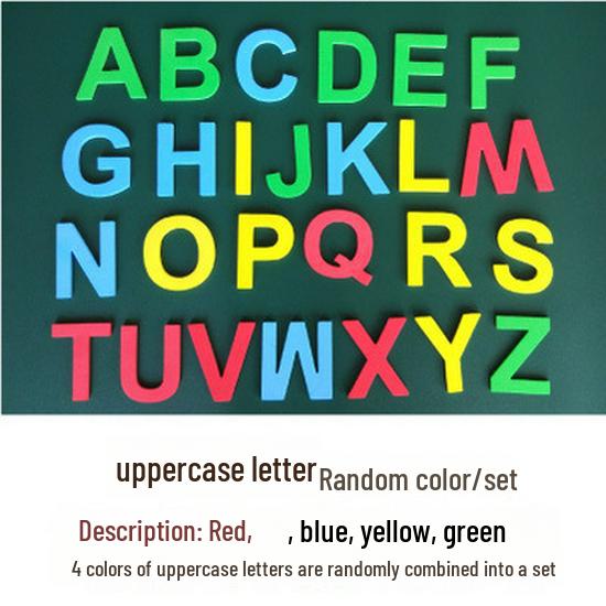 Магнитные наклейки с буквами алфавита и цифрами для раннего образования: 26 цветных заглавных букв для досок и холодильников