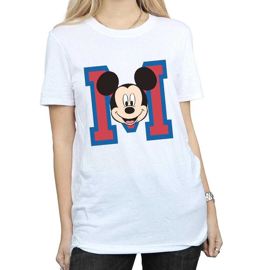 Disney Женская/женская хлопковая футболка бойфренда M с Микки Маусом