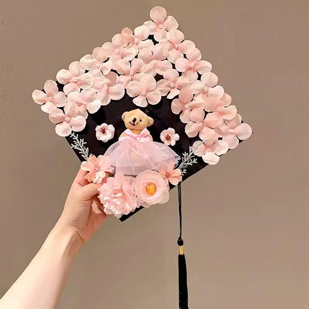 Doctor Flowers Graduation Cap Master Trencher Cap Headwear Mortar Board University