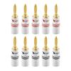 Nakamichi Banana Plugs 24K Gold Plated Speaker Cable Connectors Aluminum Metal Shell Gauge Size 4mm Pieces Banana 12AWG-18AWG (10 (5 Pairs), Plugs)