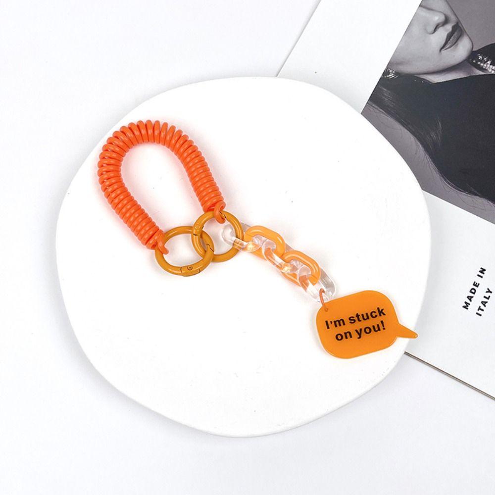 With Metal Clasp Springs Keyring Stretchy Stretchy Spiral Spring Coil Luggage Tags