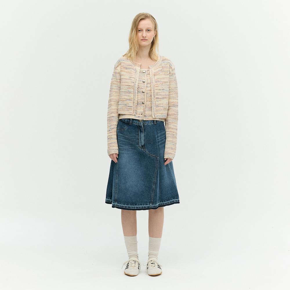 Ibiem Brush Wash A-Line Denim Skirt Emp9Dsk020