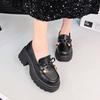 Thick-soled Women's New Autumn Skirt Heightening British Style Versatile Small Leather Shoes Single Shoes Women
