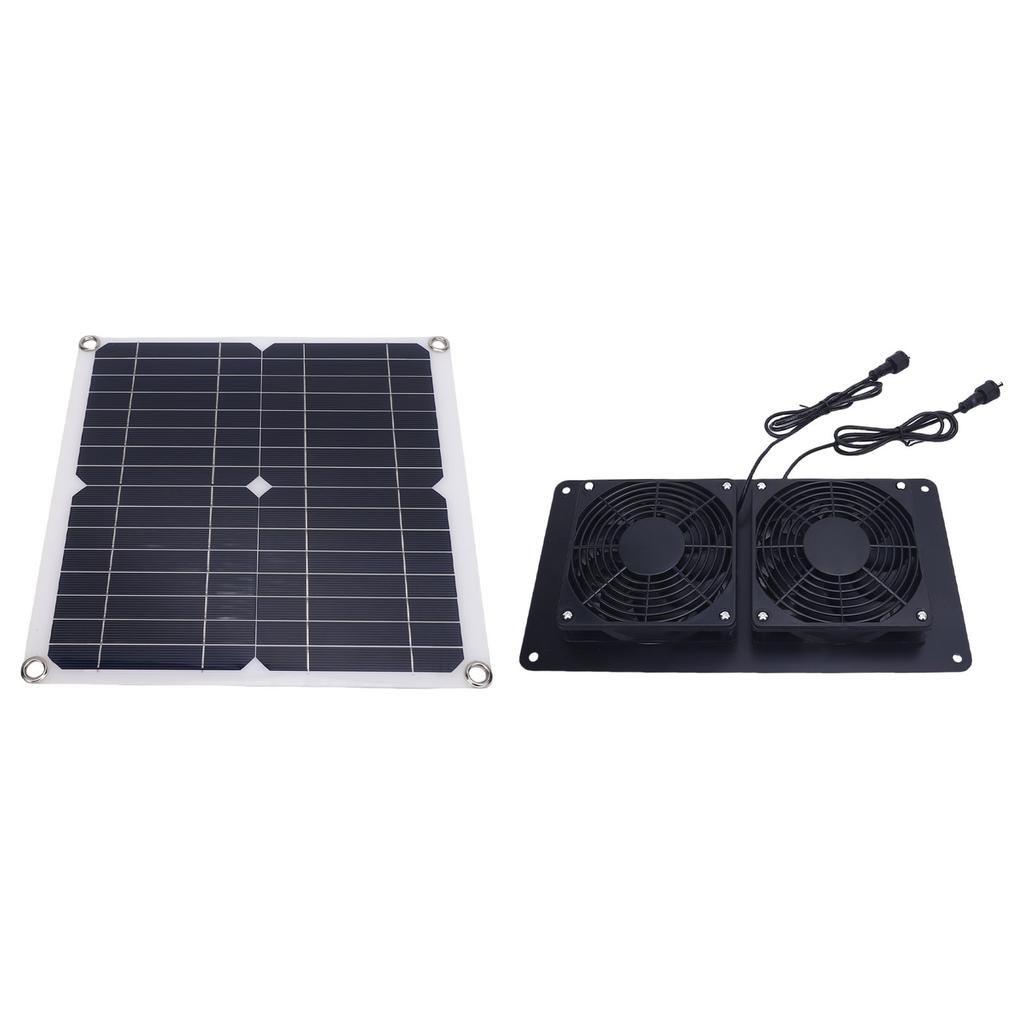 Solar Powered Exhaust Fan 12W 18V Monocrystalline Silicon Solar Panel Dual Fan Ventilator Kit for