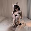 Domila Cute Plush Ono Leopard цельный костюм 6895 Эротическое нижнее белье Косплей Страсть F534