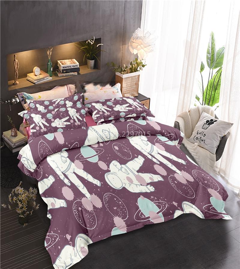 Universe Astronaut Printed Bedding Set 3d Duvet Cover Pillowcase 2/3pcs Twin Full Queen King Size Bedclothes Home Textile Gifts