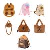 Plush Capybara Backpack Cute Cartoon Animal Stuffed Dolls Shoulder Bag for Students Teens School Bag Crossbody Handbag