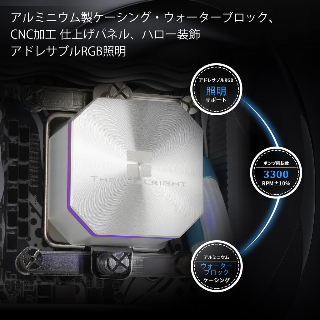THERMALRIGHT Frozen Edge 360 White 120mm Liquid CPU Water Cooler with PWM 360 White Cold Row Integrated Water Cooler Heatsink for Intel Fan,