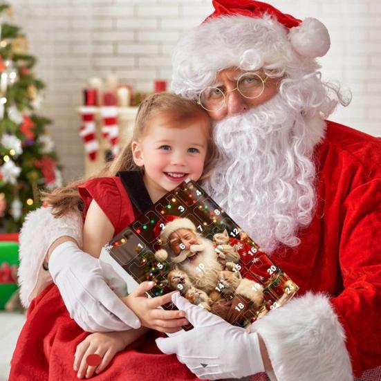 Рождественский адвент-календарь 2025 года с кошачьими украшениями, 24-дневная коробка для обратного отсчета, уникальный рождественский подарок для детей