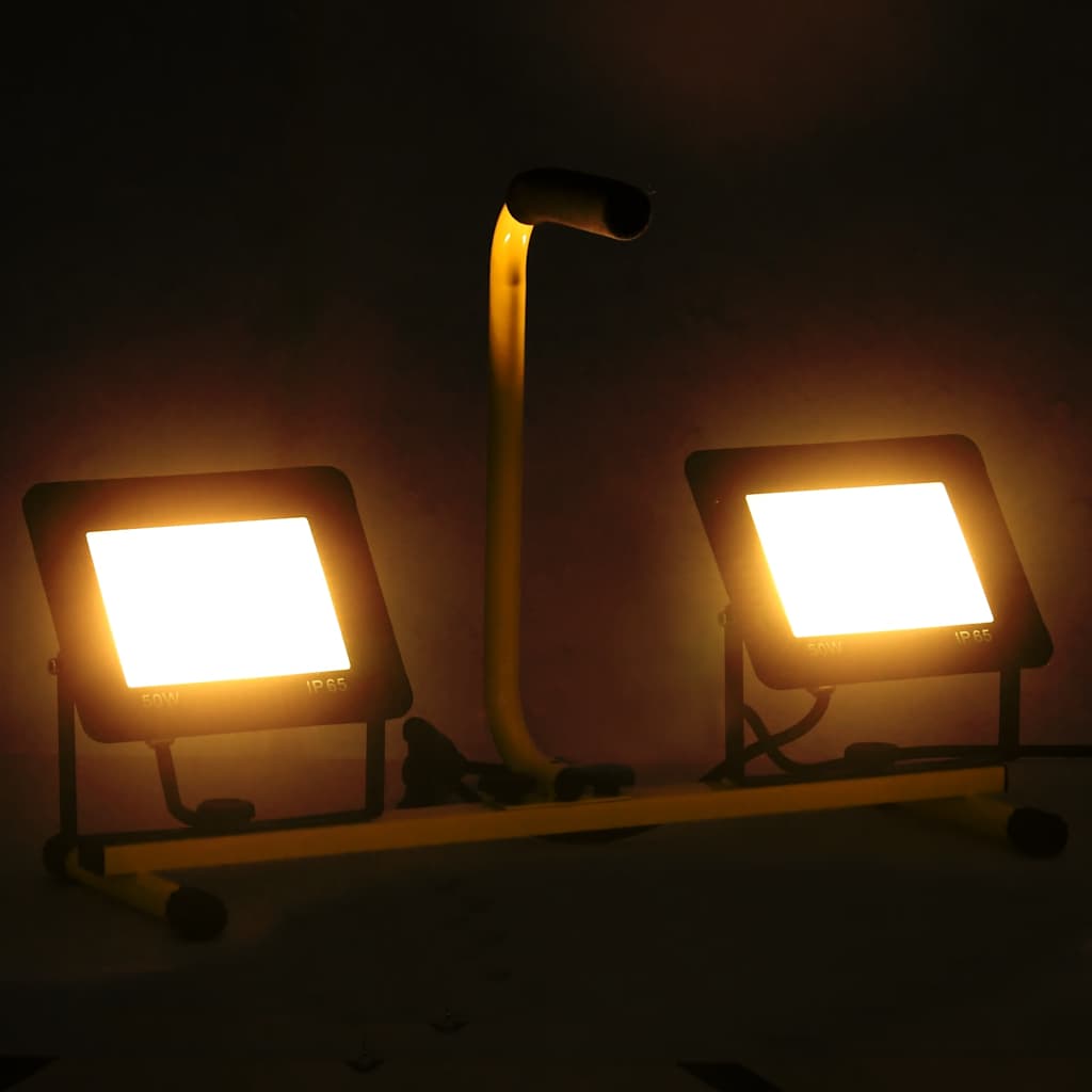 LED Floodlight with Handle 2*50 W Warm White