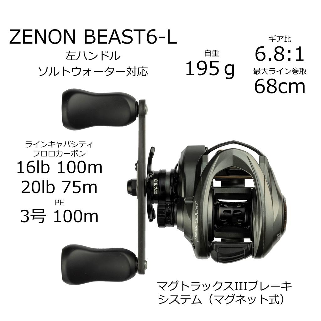 AbuGarcia ZENON Baitcasting Reel for Fresh Water Only BEAST6-L Left-handed