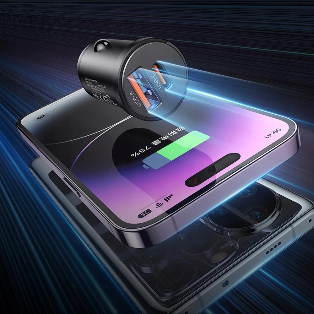 Mcdodo Мощное быстрое автомобильное зарядное устройство для телефона 2X Usb Usb-C 33W Led
