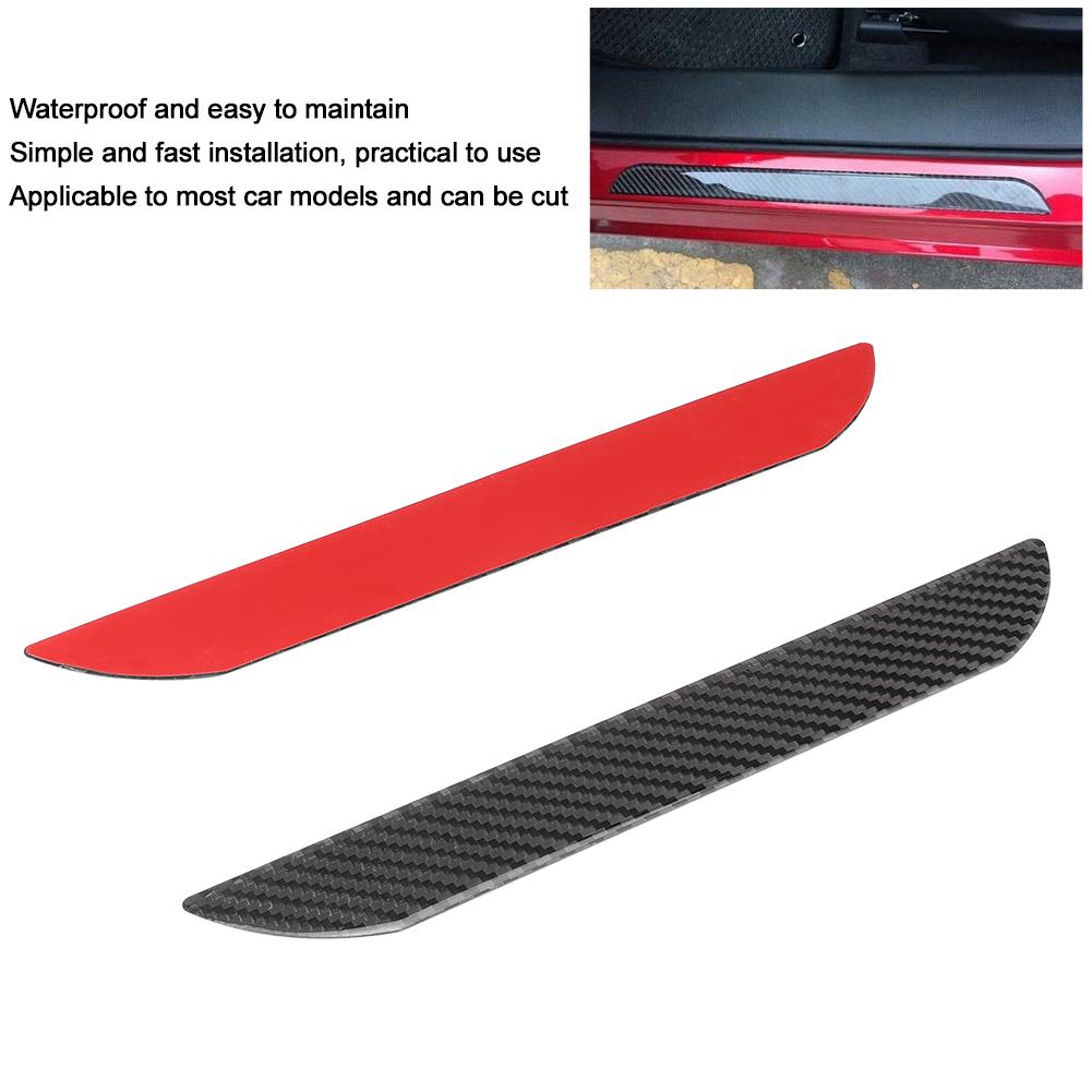 2Pcs Carbon Fiber Car Door Sill Scuff Plate Pedal Trim Accessory 3.65x25.3cm