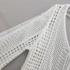 Summer Women's Beach Cover-up Hollow Knit Long Sleeve Backless Sunscreen Bikini Swimsuit Sexy Cover-ups