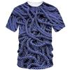 Трендовая креативная 3D-печатная бечевка с узором, мужская летняя футболка, повседневная свободная мода, креативный О-образный воротник, мужские топы с короткими рукавами