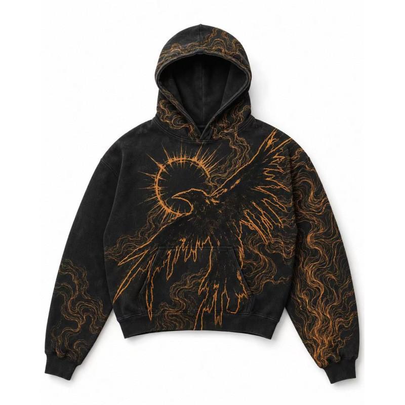 2025 Youth Trendy Printed Zip-Up Hoodie Teens Casual Long Sleeve Loose Fit Sweatshirt