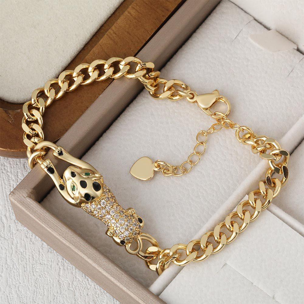 New European and American Hip Hop Cuban Chain Jaguar Bracelet Chain Bracelet