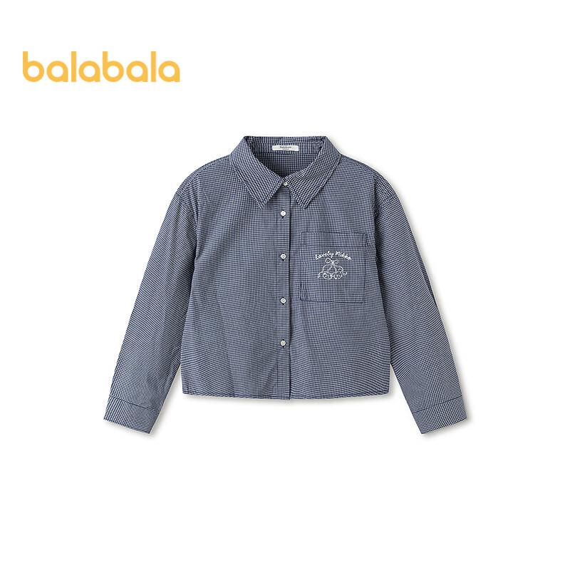 Balabala Girls' Long-Sleeve Cotton Blend Shirt