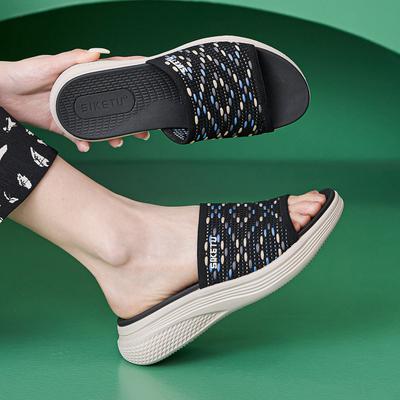 Мода 2025 Новые Легкие Нескользящие Удобные и Повседневные Спортивные Шлепанцы на Толстой Подошве для Поездок на Работу и Дышащие из Тканого Материала