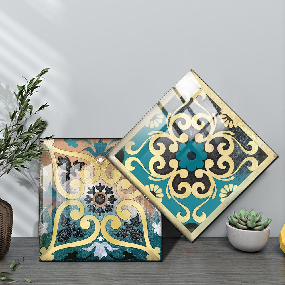 10 шт., настенная наклейка в стиле мандалы, кухонный фартук, маслостойкий шкаф, умывальник, пилинг и; Водонепроницаемые художественные наклейки на стены