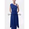 Summer New Arrival Women's Clothing Fashion Style A- line Asymmetric Buckle Oblique Shoulder Strap Dress 87017194