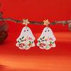 Punk Halloween Ghost Earrings for Women Acrylic Cartoon Flower Drop Dangle Earring Cute White Ghost Holiday Jewelry Gifts