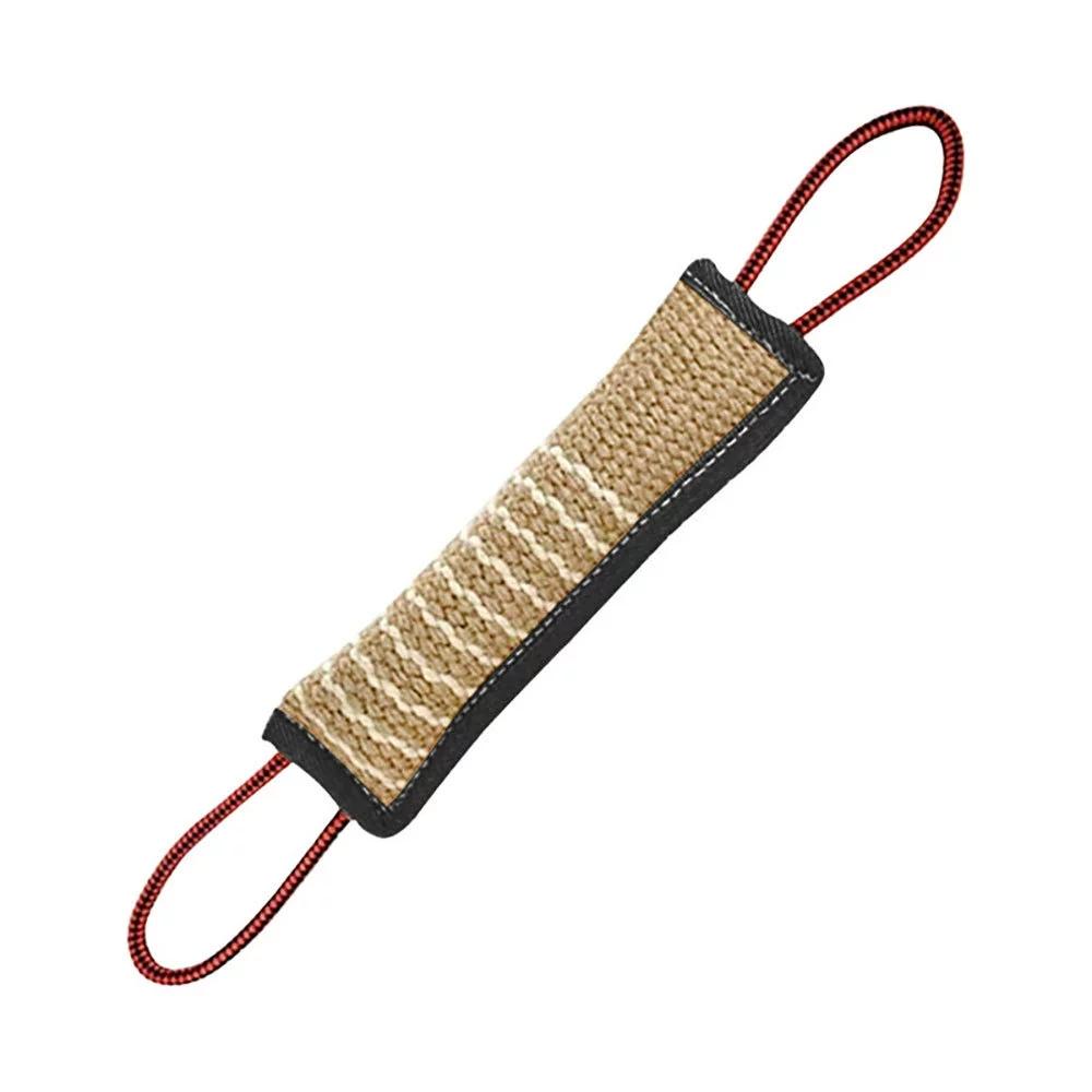 Dog Tug Toy, Dog Bite Jute Pillow Pull Toy with 2 Strong Handles, Perfect for Tug of War, Puppy Training Interactive Play, Bite
