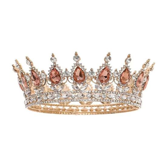 Women Crown Tiara Shiny Rhinestones Inlaid Queen Bridesmaids Crown Accessory for Wedding Halloween Birthday