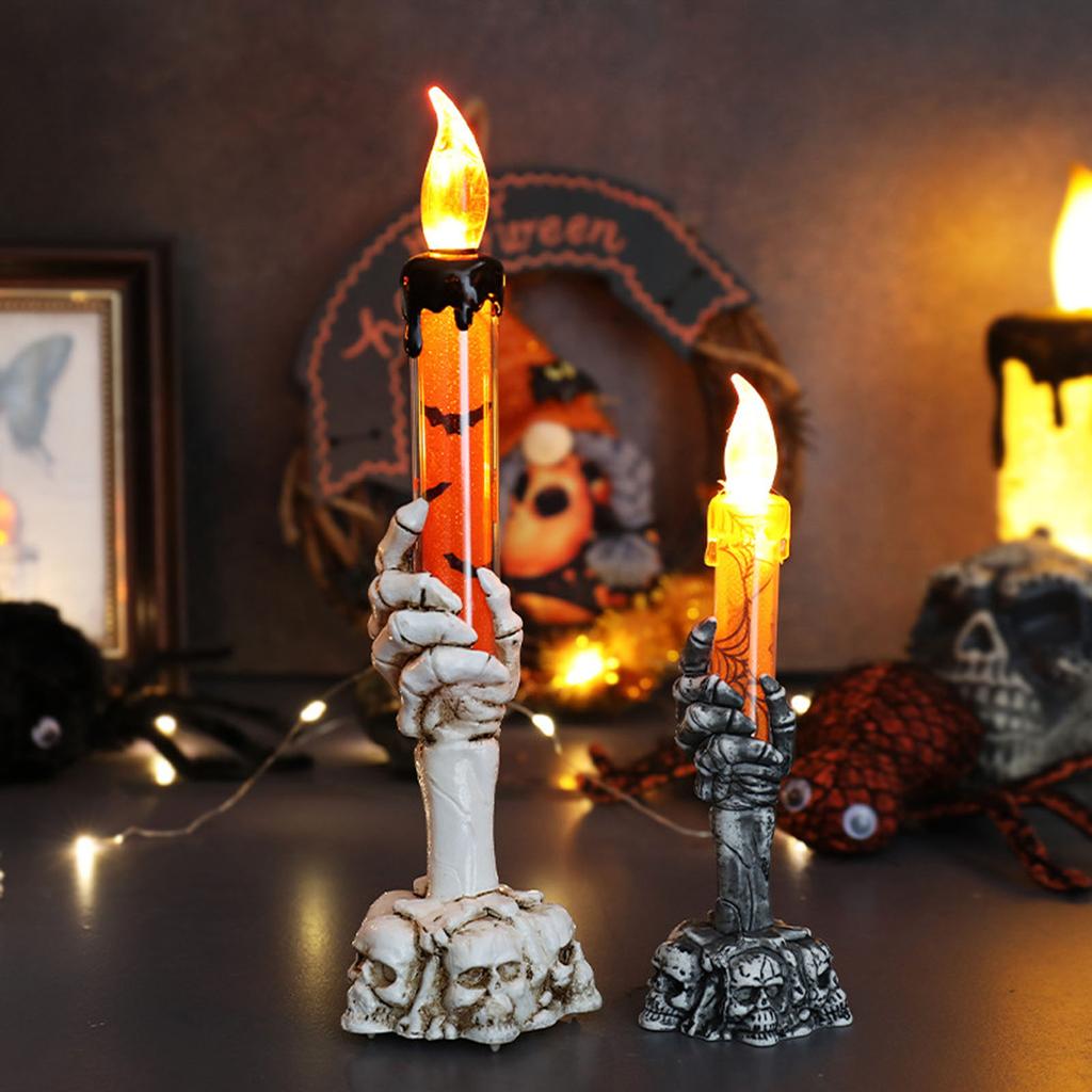Halloween Hand Electronic Candle LED Light for Home Party Decoration Safe Indoor Battery Operated