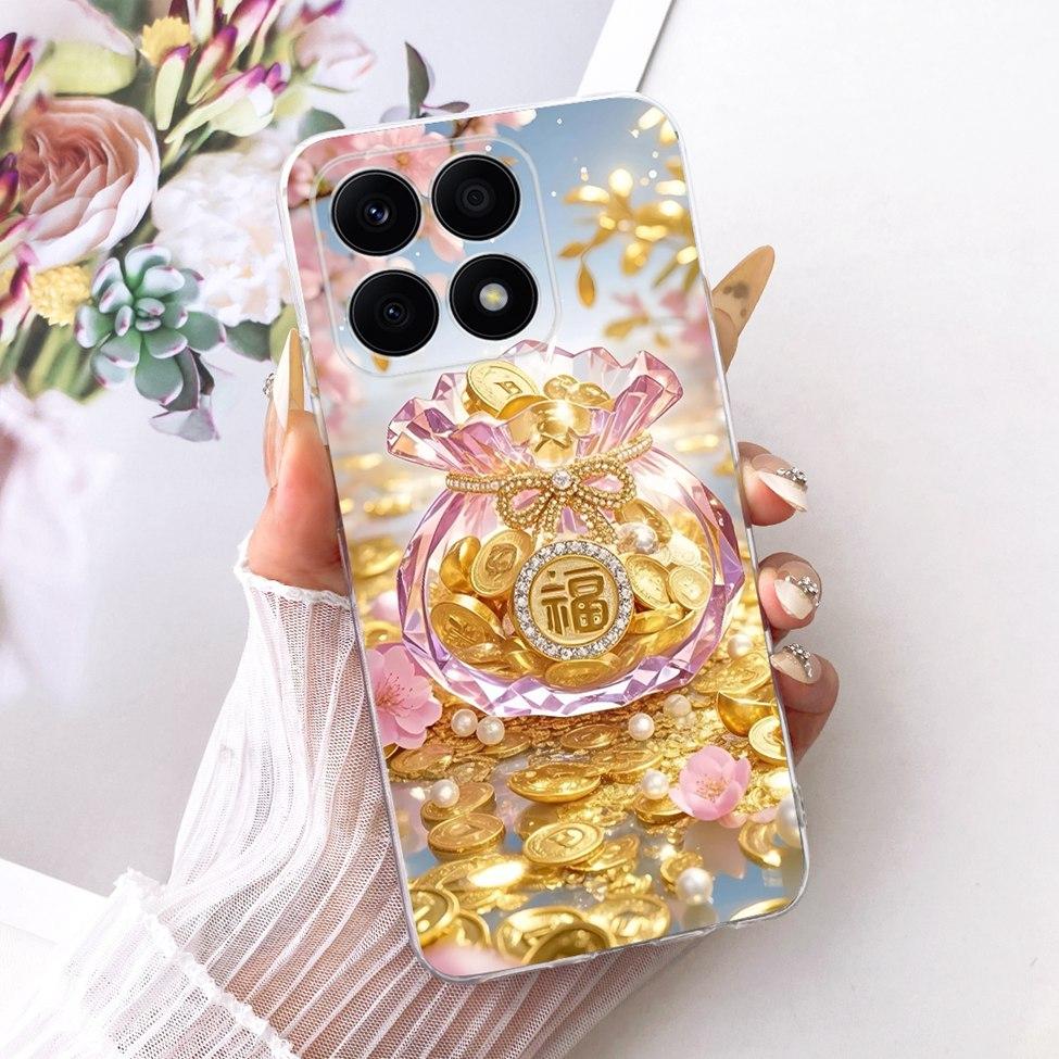 For Honor X8a 4G Case Transparent Cute Cat Fashion Butterfly Funny Painted Casing CRT-LX1 CRT-LX2 CRT-LX3