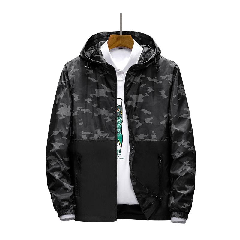 Куртка мужская весенне-осенняя большого размера повседневная куртка новая мужская спортивная камуфляжная куртка с капюшоном мужская