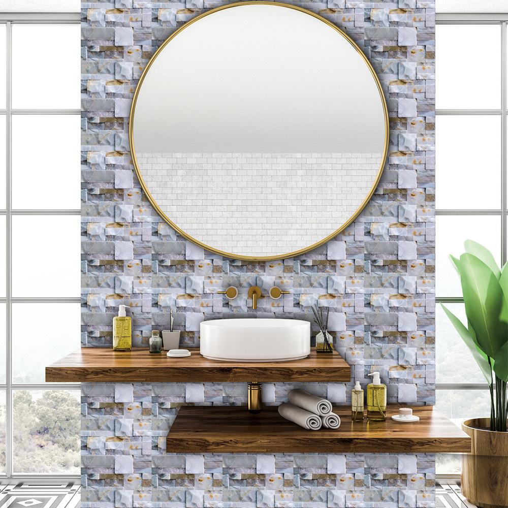 10 шт., наклейка на цементную, кирпичную, мраморную плитку, кухонный фартук, маслостойкая ванная комната, умывальник, пилинг и палка, водонепроницаемые художественные наклейки на стены